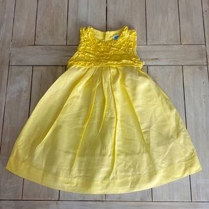 Luli & Me Yellow Cotton Linen Blend Ruffle Sleeveless Dress Size 3T